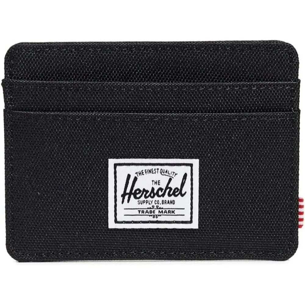 Herschel mens Charlie Rfid Card Case Wallet, black, One Size US